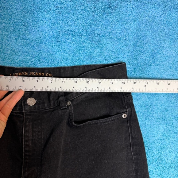 Vintage RALPH LAUREN WOMENS Y2K JEANS Size 12 Classic Bootcut Mid Rise Black - Picture 4 of 14